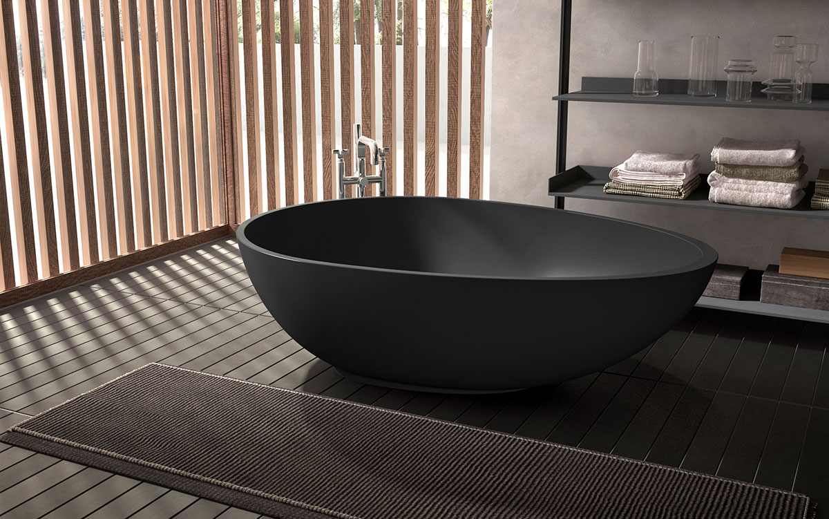 vasca da bagno ovale nera design